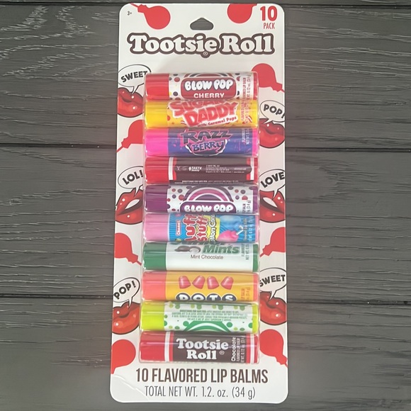 Tootsie Roll Other - TOOTSIE ROLL 10 Pieces Flavored Lip Balms
